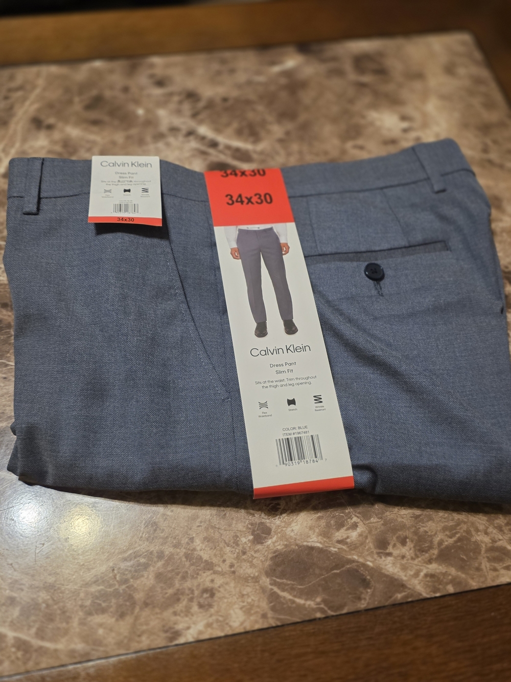 Calvin Klein Men’s Blue Dress Pants - Slim Fit